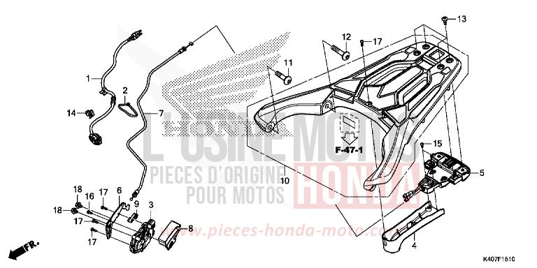 CARRIER for Forza 125 MAT CARNELIAN RED METALLIC (R384) from 2020